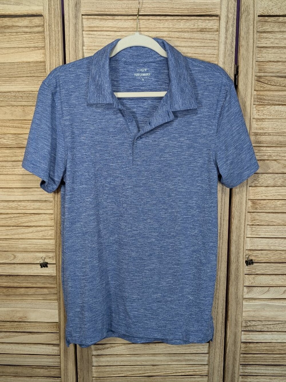 J. Crew Men's Blue Heather Performance Polo Size Small